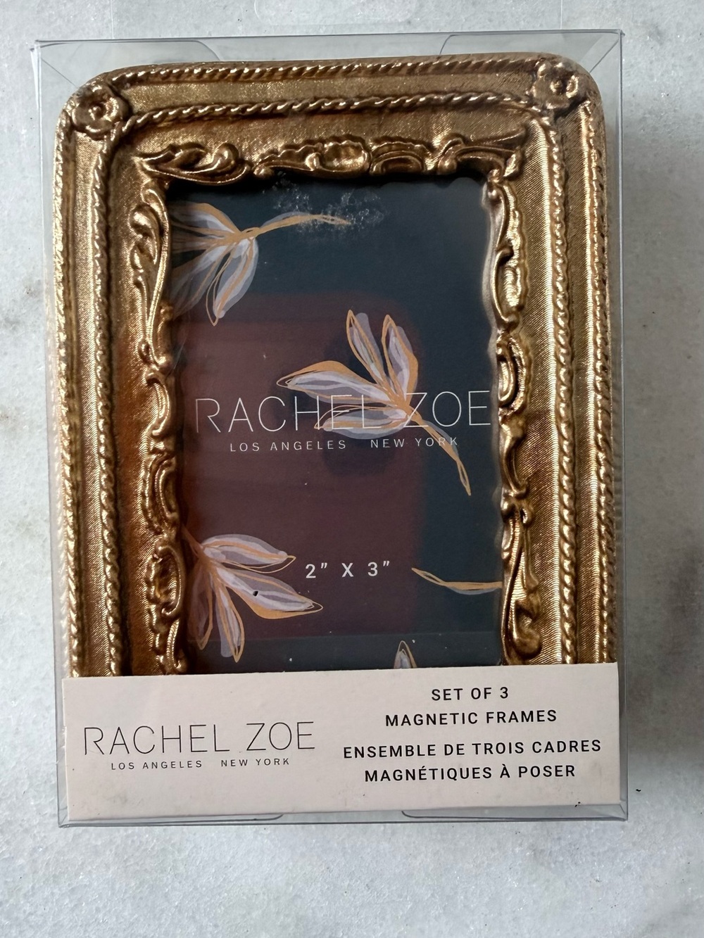 Rachel Zoe Gold Ornate Magnetic Photo Frames - Set of 3